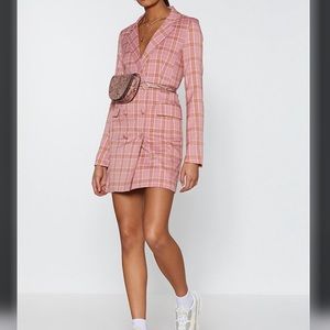 Nasty Gal Plaid Times Blazer Dress